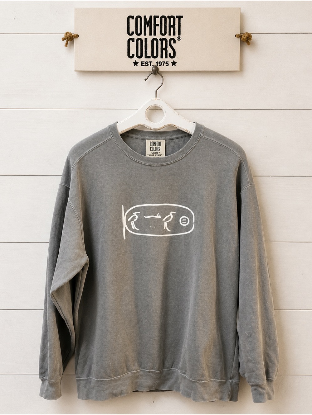 COMFORT COLORS Grey Graphic Sweatshirt L Unisex